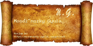 Mosánszky Gyula névjegykártya